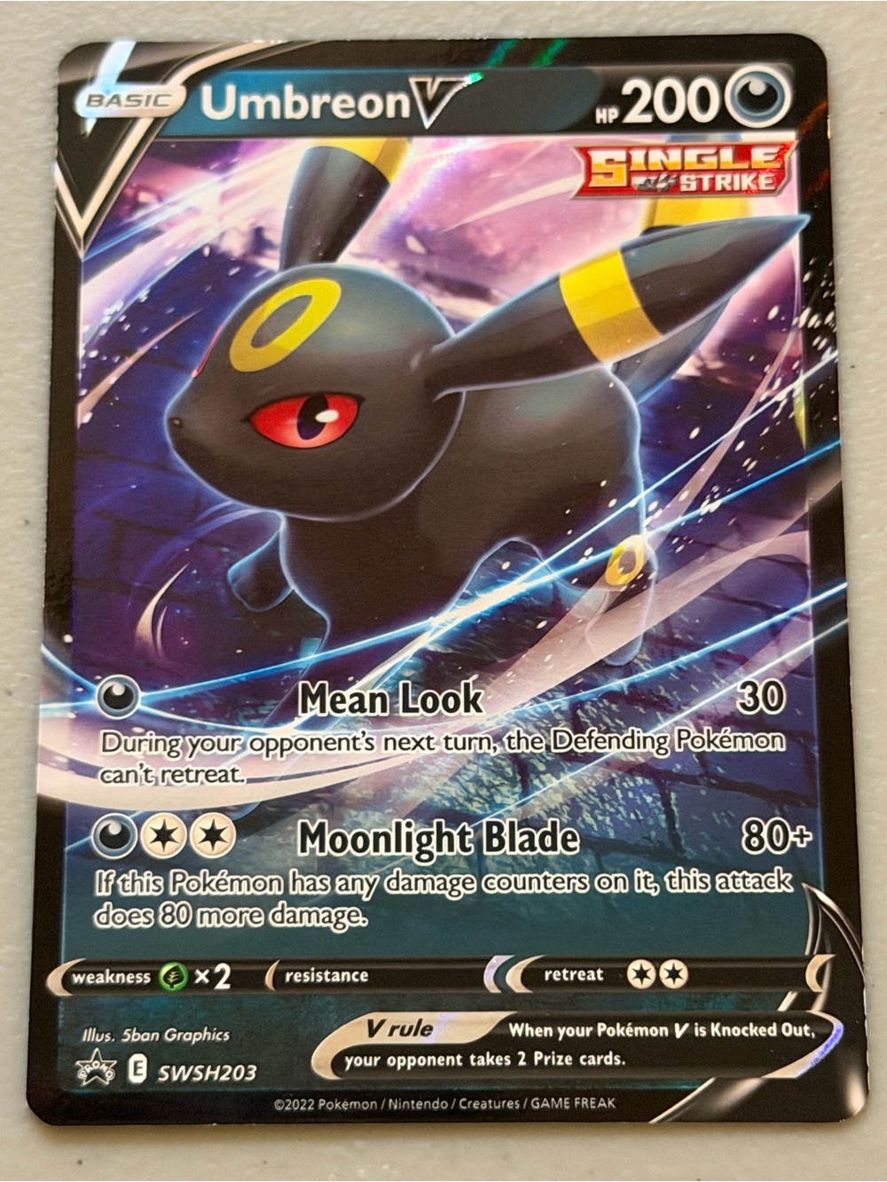 Pokémon TCG Umbreon V SWSH203 Black Star Promo 200 HP